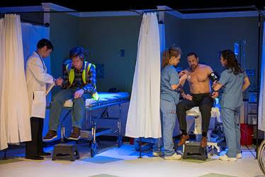 E/R at Jedlicka Performing Arts Center Runs Through March 5 2 The Jedlicka Performing Arts Center (JPAC), located on the campus of Morton College in Cicero, presents one of the most successful original plays to come out of the Chicago theatre scene. E/R (Emergency Room) was a surprising smash hit for the Organic Theater Company back in the ‘80’s.  Originally directed by Stuart Gordon, (who went on to become a popular cult horror film director in Hollywood), the production was conceived by an actual emergency room doctor, Ronald Berman, M.D. and written by several members of the Organic Theater Company. The show, which follows the staff of a Chicago Hospital’s Emergency Room during one particularly crazy evening as a “parade of humanity” passes through its doors, is full of non-stop action, hilarity and drama that all make for one memorable evening of theater.
