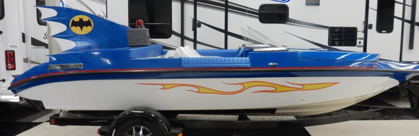 DON’T MISS THE BAT BOAT AT THE BOB BLAZIER RUN FOR THE ARTS! 1 See the Bat Boat in person! Glenn Chelius will be on site at the 19th Annual Bob Blazier Run For The Arts (26 N Williams Street, Crystal Lake) to show the community his custom Bat Boat built by Crystal Lake Marine Services. The Bat Boat will be onsite on May 1, 2016 starting at 7:15 a.m. and you are welcome to come up, check it out and snap a photo or two!