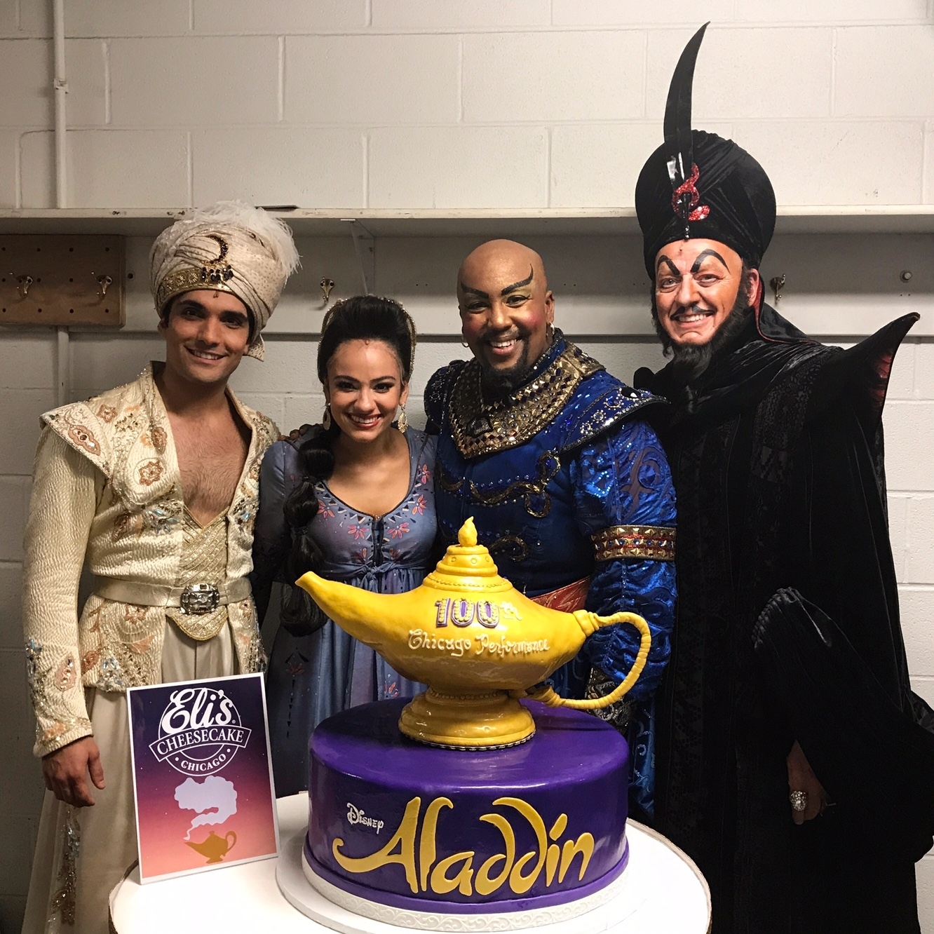 Disney's ALADDIN North American Tour Celebrates 100 Performances in Chicago 2 The cast of Disney's ALADDIN North American Tour celebrated 100 performances on Friday, July 14 in Chicago at Broadway In Chicago's Cadillac Palace Theatre, 151 W. Randolph.  Disney's Aladdin plays through Sep. 10, 2017 at the Cadillac Palace Theatre for the Chicago engagement. 