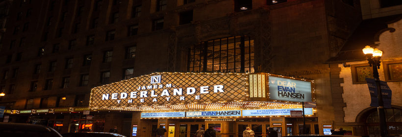BROADWAY IN CHICAGO LIGHTS UP THE MARQUEE OF THE NEWLY NAMED JAMES M. NEDERLANDER THEATRE 1 Today, Broadway In Chicago’s newly named JAMES M. NEDERLANDER THEATRE lit its marquee for the first time. The theatre, located at 24 W. Randolph, honors the late James M. Nederlander, the legendary Broadway theatre owner and producer, founder of Broadway In Chicago and champion of Chicago’s Downtown Theatre District. His family lit the marquee in remembrance of him and his work. “In 1954, James M. Nederlander had faith in Chicago as a long-run theatre town and has supported Chicago getting the best of Broadway since then,” Lou Raizin, President of Broadway In Chicago, said. “He brought his shows to the finest theatres in Chicago including the Blackstone, the Studebaker, the Shubert and the Michael Todd, and in creating Broadway In Chicago, changed the landscape of Chicago theatre, making this great city one of the most successful commercial homes for Broadway outside of New York. Renaming the theatre gives us a way to say thank you and to acknowledge the extraordinary difference he made for Chicago in his lifetime.”