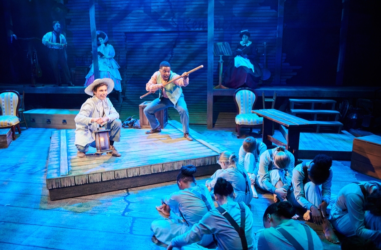 FIRST STAGES DELIVERS AN AMBITIOUS & SPIRITED "BIG RIVER" 2 This ambitious adaptation of Big River: The Adventures of Huckleberry Finn reminds us in an entertaining, refreshing way that instead of constructing walls we should strive to build bridges.   