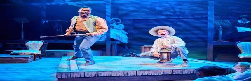 FIRST STAGES DELIVERS AN AMBITIOUS & SPIRITED "BIG RIVER" 1 This ambitious adaptation of Big River: The Adventures of Huckleberry Finn reminds us in an entertaining, refreshing way that instead of constructing walls we should strive to build bridges.   