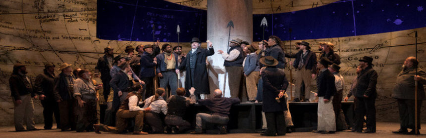 Chicago Opera Theater's <em>MOBY DICK</em> Runs April 25 & 28 at Harris Theater 5 Chicago Opera Theater (COT) caps its 2018/2019 season with the Chicago premiere of “Moby-Dick,” an epic adaptation of Herman Melville’s 1851 classic “Moby-Dick; or, The Whale” at the Harris Theater for Music and Dance (205 E. Randolph Street) Thursday, April 25 and Sunday, April 28. The production is co-produced by Utah Opera, Pittsburgh Opera, San Jose Opera and Gran Teatre del Liceu.
</p>
This grand American epic, featuring music by Jake Heggie and a libretto by Gene Scheer arrives in Chicago on the heels of critically acclaimed performances in Utah, Pittsburgh and San Jose. The production is conducted by Staley Music Director Lidiya Yankovskaya and directed by Kristine McIntyre. The design team includes David Jaques (Lighting), Erhard Rom (Sets) and Jessica Jahn (Costumes.) For more information on the creative team, click here.
 
“‘Moby-Dick’ is a stunning work of extraordinarily powerful music and gripping storytelling,” said Yankovskaya. “Jake Heggie and Gene Scheer have drawn from the most compelling and dramatic passages of Melville’s epic, crafting a deft adaptation that has thrilled audiences across the globe. We’re proud to be bringing this important American opera to Chicago audiences for the first time.”
 
The opera focuses on the perilous adventures of the whaling ship Pequod, as Captain Ahab gathers a crew on his quest for revenge on the legendary whale that cost him a leg. Featuring a cast of more than 50 singers, including acclaimed American tenor Richard Cox as Captain Ahab and Russian-American baritone Aleksey Bogdanov as Starbuck, the spectacular production was hailed as “a stunning achievement… imposing, monumental, goose bump-inducing orchestral and choral writing” by Opera Today and “a modern masterpiece” by OperaWire. Other principal singers include Vince Wallace (Queequeg), Andrew Bidlack (Greenhorn), Summer Hassan (Pip), Aaron Short (Flask), Christopher Magiera (Captain Gardiner) and David Govertsen (Stubb). The chorus features more than 30 male voices. For more information on the cast, click here.
 
“Moby-Dick” is sung in English (with English supertitles) and runs 2 hours and 40 minutes.
 
“Moby-Dick” will be performed Thursday, April 25 at 7:30 p.m. and Sunday, April 25 at 3 p.m.  at the Harris Theatre for Music and Dance, 205 E. Randolph Street. Tickets, which range in price from $45-$145, are available now on the Chicago Opera Theater website or by calling (312) 704-8420. 
 
About Chicago Opera Theater
 
Chicago Opera Theater (COT) is a nationally recognized opera company based in Chicago, now in its 46th season. COT expands the tradition of opera as a living art form, with an emphasis on Chicago premieres, including new contemporary operas for a 21st century audience.
 
In addition to its programmed mainstage season, COT is devoted to the development and production of new opera in the United States through the Vanguard Initiative, launched in the Spring of 2018. The Vanguard Initiative mentors emerging opera composers, invests time and talent in new opera at various stages of the creative process and presents the Living Opera Series to showcase new and developing work.
 
Since its founding in 1973 by Alan Stone, COT has staged more than 125 operas, including over 65 Chicago premieres and more than 35 operas by American composers.
 
COT is led by Stefan Edlis and Gael Neeson General Director Ashley Magnus and Orli and Bill Staley Music Director Lidiya Yankovskaya. As of fall 2018, Maestro Yankovskaya is the only woman with the title Music Director at any of the top 50 opera companies in the United States. COT currently performs at the Studebaker Theater (Michigan & Congress) and the Harris Theater for Music & Dance (Michigan & Randolph).
 
For more information on the Chicago Opera Theater and its programs please visit chicagooperatheater.org.
Feature Photo Credit: Dana Sohm for Utah Opera