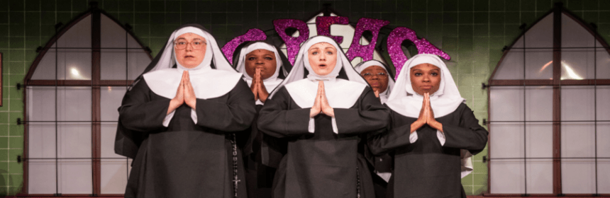 Milwaukee Rep's NUNSENSE Is Heaven Sent 1 Forgive me, my brothers and sisters, for dipping into my bag of holy- or nun-related terms a little too often with this review of a super-hilarious production of the hit musical comedy Nunsense that I saw in the Stackner Cabaret of the Milwaukee Repertory Theater recently. Holy Cow! Nunsense fires off jokes and hijinks in such rapid-fire succession that you might say it’s habit-forming, as one of the songs in the show’s wacky musical score proclaims.